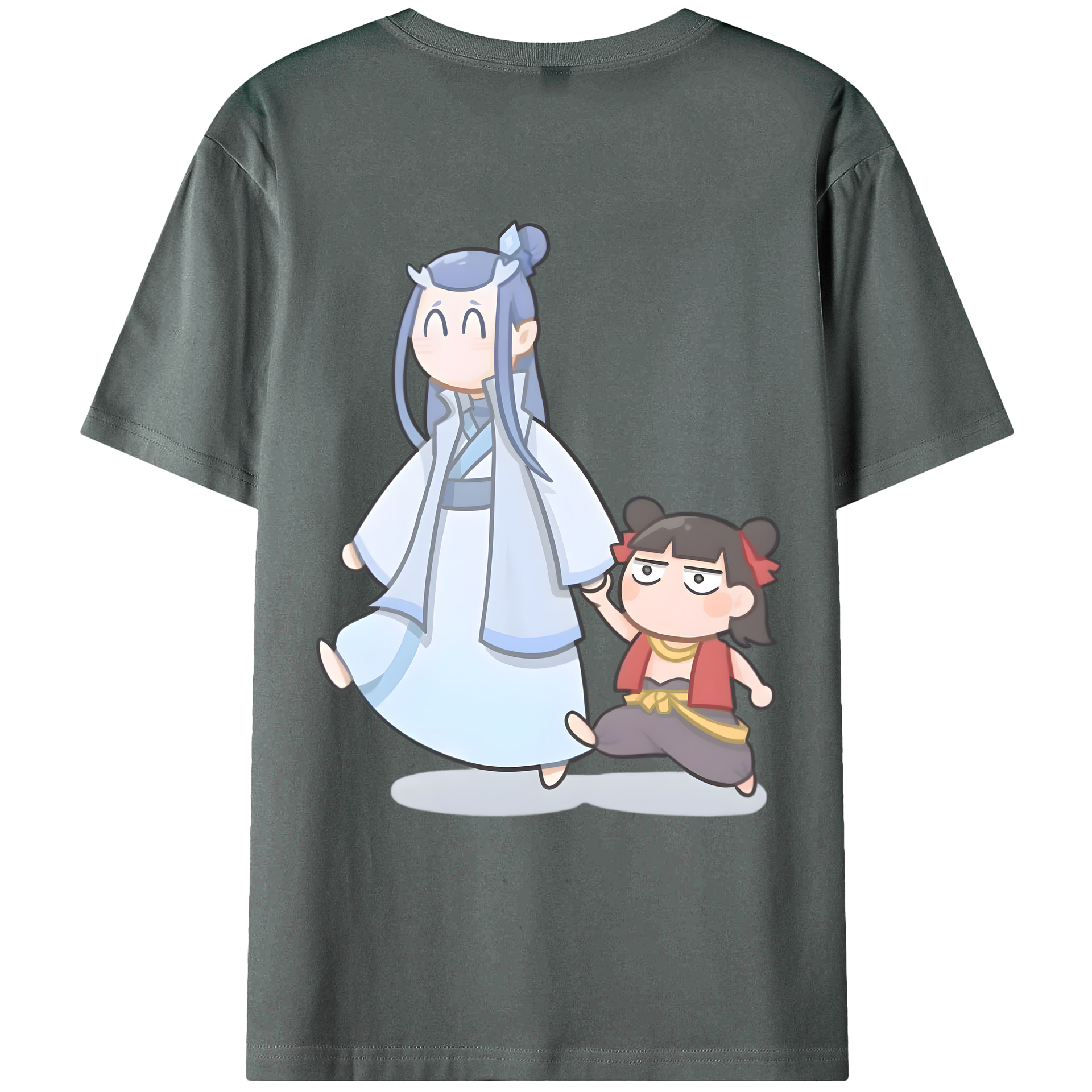 （画像用） Ne Zha 2 ナタ 魔童の大暴れ 綿100％ メンズ半袖Tシャツ（バックプリント） 通気性